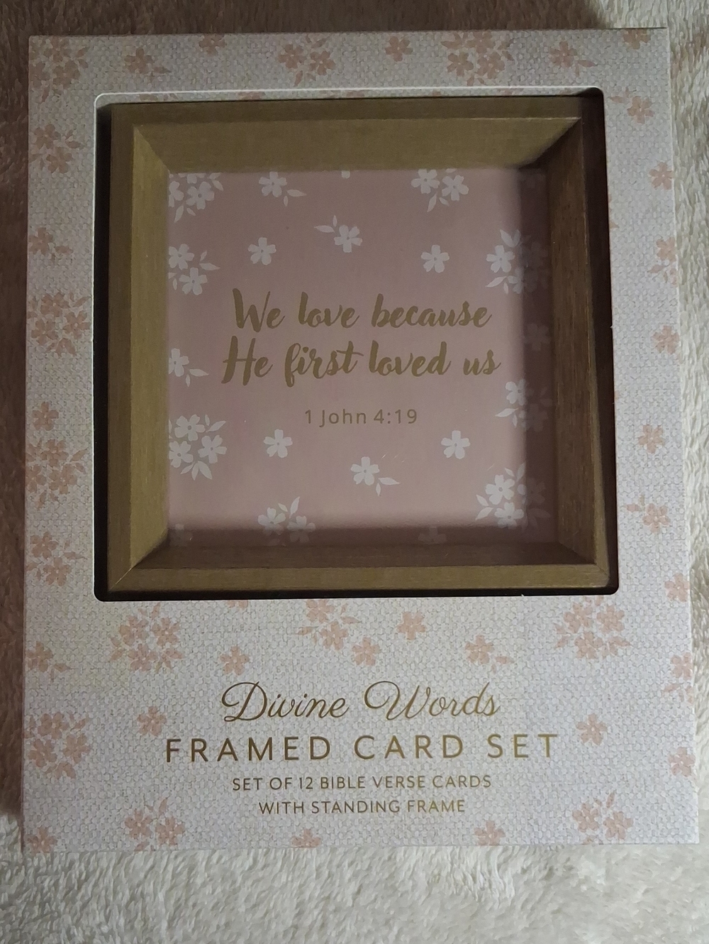 Divine Words Framed 12 Bible Verse Cards 8Card Set - Pink